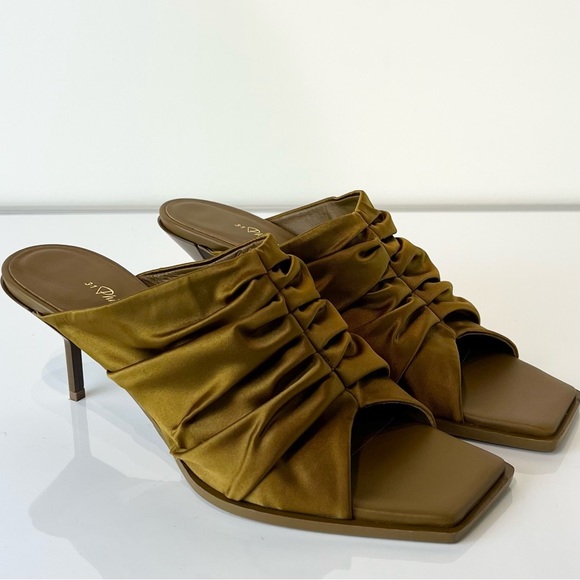 NEW 3.1 PHILLIP LIM OLIVE GREEN SATIN MULES - Picture 2 of 14